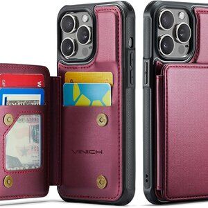 Vinich for iPhone 14 Pro Wallet Case with Card Holder, RFID Blocking Credit Slot